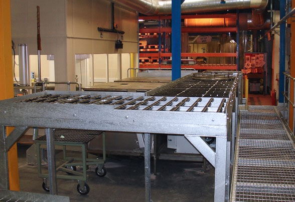 NDT system gravity roller track